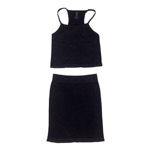 Distressed Skirt Set